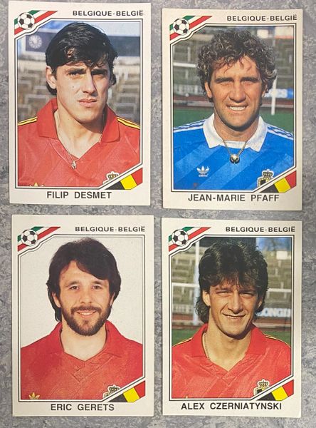 4 X 1986 MEXICO 86 WORLD CUP PANINI ORIGINAL UNUSED STICKERS PLAYERS BELGIUM