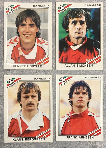 4 X 1986 MEXICO 86 WORLD CUP PANINI ORIGINAL UNUSED STICKERS PLAYERS DENMARK