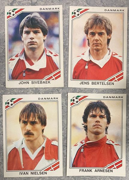 4 X 1986 MEXICO 86 WORLD CUP PANINI ORIGINAL UNUSED STICKERS PLAYERS DENMARK