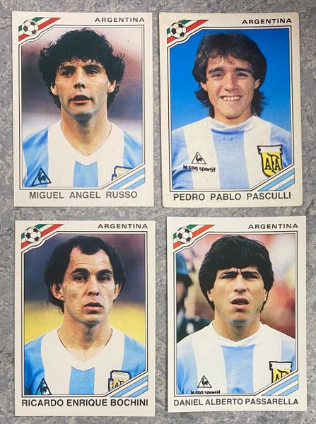 4 X 1986 MEXICO 86 WORLD CUP PANINI ORIGINAL UNUSED STICKERS PLAYERS ARGENTINA