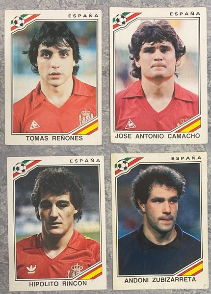 4 X 1986 MEXICO 86 WORLD CUP PANINI ORIGINAL UNUSED STICKERS PLAYERS SPAIN ESPANA