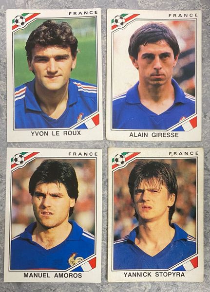 4 X 1986 MEXICO 86 WORLD CUP PANINI ORIGINAL UNUSED STICKERS PLAYERS FRANCE