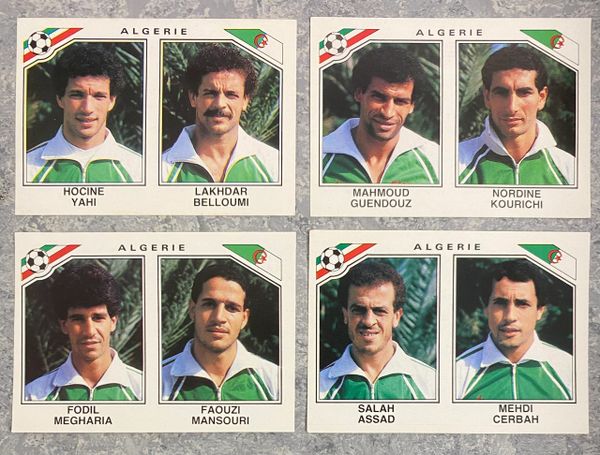 4 X 1986 MEXICO 86 WORLD CUP PANINI ORIGINAL UNUSED STICKERS PLAYERS ALGERIA