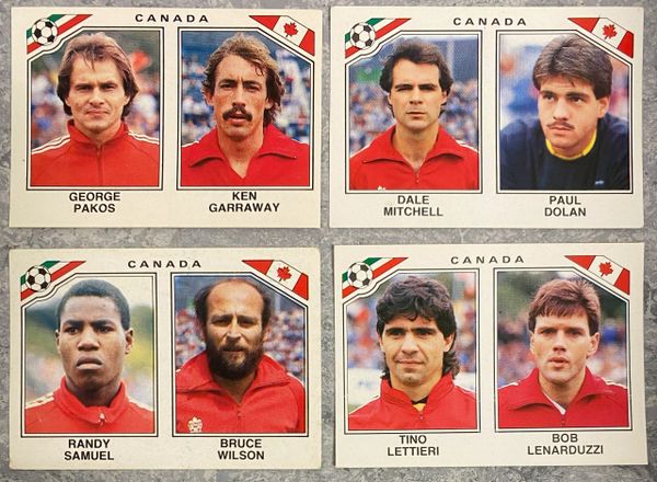 4 X 1986 MEXICO 86 WORLD CUP PANINI ORIGINAL UNUSED STICKERS PLAYERS CANADA