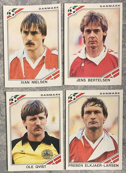 4 X 1986 MEXICO 86 WORLD CUP PANINI ORIGINAL UNUSED STICKERS PLAYERS DENMARK