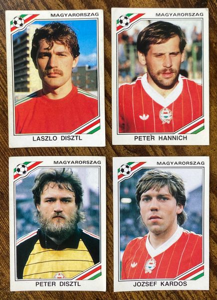 4 X 1986 MEXICO 86 WORLD CUP PANINI ORIGINAL UNUSED STICKERS PLAYERS HUNGARY MAGYARORSZAG