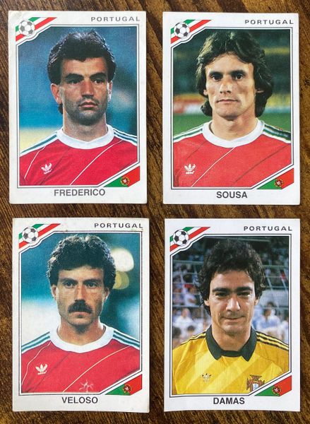 4 X 1986 MEXICO 86 WORLD CUP PANINI ORIGINAL UNUSED STICKERS PLAYERS PORTUGAL