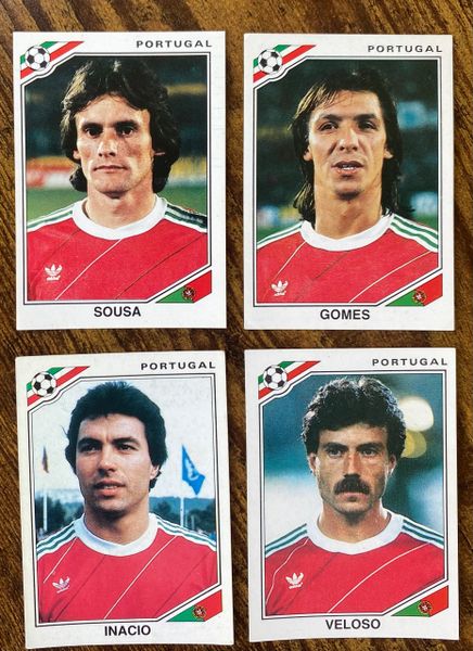4 X 1986 MEXICO 86 WORLD CUP PANINI ORIGINAL UNUSED STICKERS PLAYERS PORTUGAL