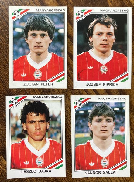 4 X 1986 MEXICO 86 WORLD CUP PANINI ORIGINAL UNUSED STICKERS PLAYERS HUNGARY MAGYARORSZAG