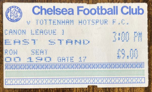 1985/86 ORIGINAL DIVISION ONE TICKET CHELSEA V TOTTENHAM HOTSPUR