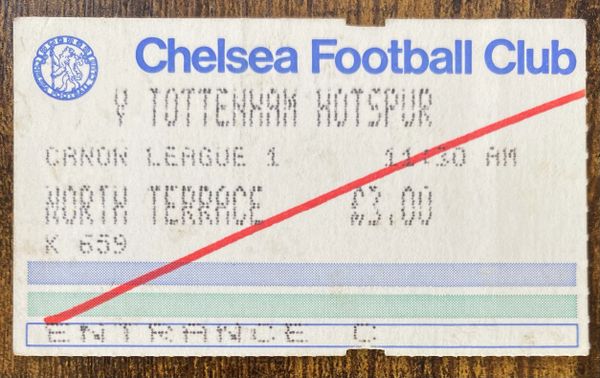 1984/85 ORIGINAL DIVISION ONE TICKET CHELSEA V TOTTENHAM HOTSPUR (VISITORS ALLOCATION)