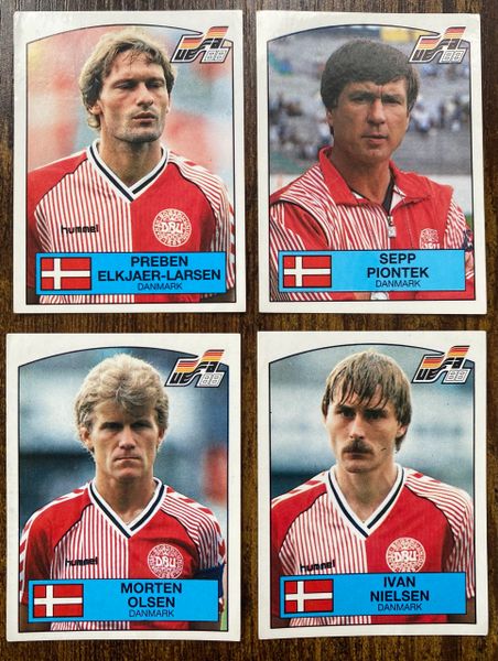 4 X 1988 PANINI EURO 88 ORIGINAL UNUSED STICKERS PLAYERS DENMARK