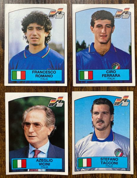 4 X 1988 PANINI EURO 88 ORIGINAL UNUSED STICKERS PLAYERS ITALY ITALIA