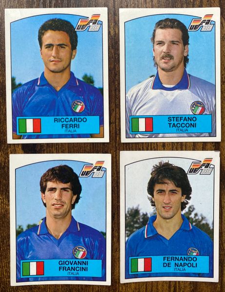 4 X 1988 PANINI EURO 88 ORIGINAL UNUSED STICKERS PLAYERS ITALY ITALIA