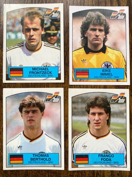 4 X 1988 PANINI EURO 88 ORIGINAL UNUSED STICKERS PLAYERS WEST GERMANY DEUTSCHLAND BRD