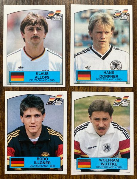 4 X 1988 PANINI EURO 88 ORIGINAL UNUSED STICKERS PLAYERS WEST GERMANY DEUTSCHLAND BRD