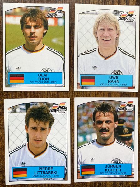 4 X 1988 PANINI EURO 88 ORIGINAL UNUSED STICKERS PLAYERS WEST GERMANY DEUTSCHLAND BRD