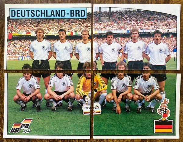 4 X 1988 PANINI EURO 88 ORIGINAL UNUSED STICKERS TEAM GROUP WEST GERMANY DEUTSCHLAND BRD