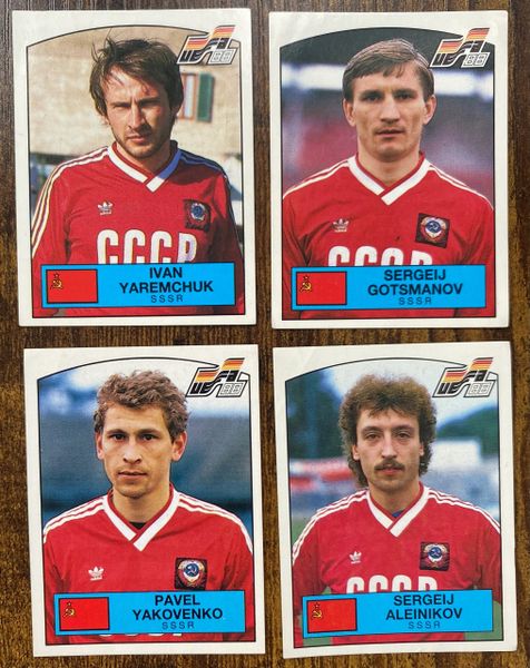 4 X 1988 PANINI EURO 88 ORIGINAL UNUSED STICKERS PLAYERS SOVIET UNION USSR