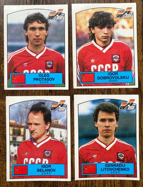 4 X 1988 PANINI EURO 88 ORIGINAL UNUSED STICKERS PLAYERS SOVIET UNION USSR