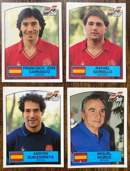 4 X 1988 PANINI EURO 88 ORIGINAL UNUSED STICKERS PLAYERS ESPANA SPAIN