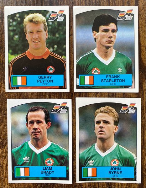 4 X 1988 PANINI EURO 88 ORIGINAL UNUSED STICKERS PLAYERS REPUBLIC OF IRELAND EIRE