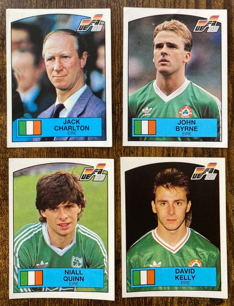 4 X 1988 PANINI EURO 88 ORIGINAL UNUSED STICKERS PLAYERS REPUBLIC OF IRELAND EIRE