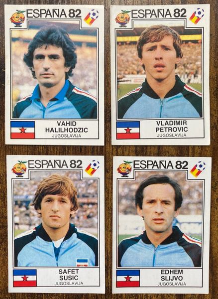 4 X 1982 ESPANA 82 WORLD CUP PANINI ORIGINAL UNUSED STICKERS PLAYERS YUGOSLAVIA