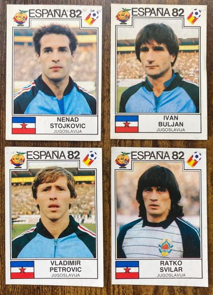 4 X 1982 ESPANA 82 WORLD CUP PANINI ORIGINAL UNUSED STICKERS PLAYERS YUGOSLAVIA