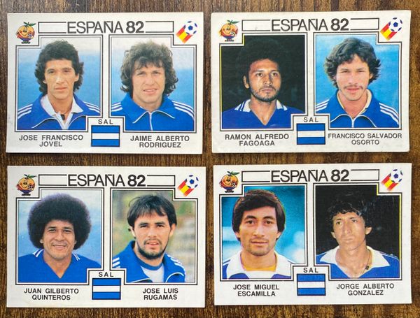 4 X 1982 ESPANA 82 WORLD CUP PANINI ORIGINAL UNUSED STICKERS PLAYERS EL SALVADOR