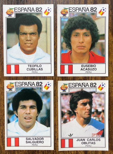 4 X 1982 ESPANA 82 WORLD CUP PANINI ORIGINAL UNUSED STICKERS PLAYERS PERU