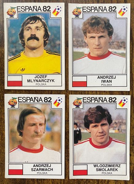 4 X 1982 ESPANA 82 WORLD CUP PANINI ORIGINAL UNUSED STICKERS PLAYERS POLAND POLSKA