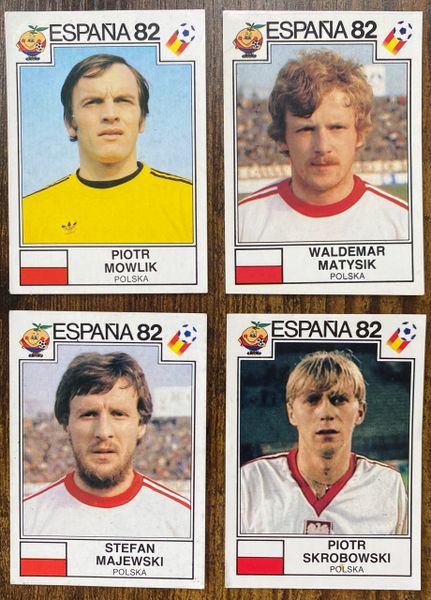 4 X 1982 ESPANA 82 WORLD CUP PANINI ORIGINAL UNUSED STICKERS PLAYERS POLAND POLSKA