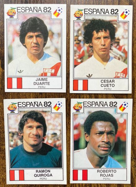 4 X 1982 ESPANA 82 WORLD CUP PANINI ORIGINAL UNUSED STICKERS PLAYERS PERU