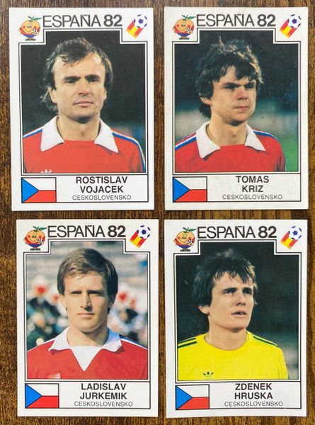 4 X 1982 ESPANA 82 WORLD CUP PANINI ORIGINAL UNUSED STICKERS PLAYERS CZECHOSLOVAKIA