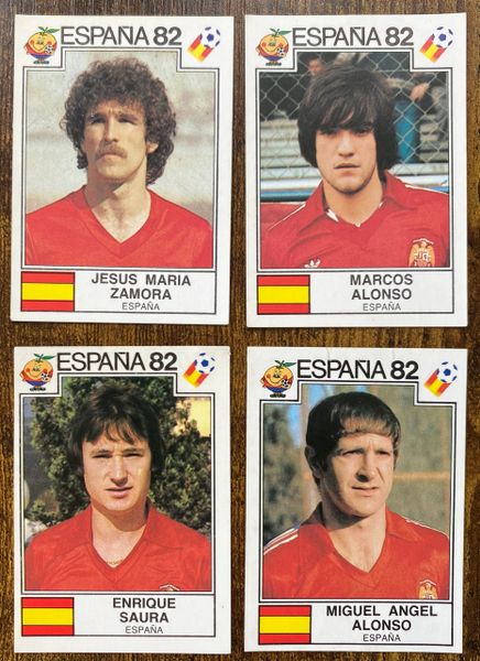 4 X 1982 ESPANA 82 WORLD CUP PANINI ORIGINAL UNUSED STICKERS PLAYERS SPAIN