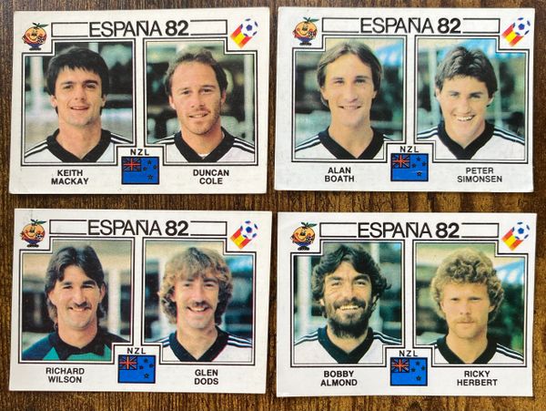 4 X 1982 ESPANA 82 WORLD CUP PANINI ORIGINAL UNUSED STICKERS PLAYERS NEW ZEALAND