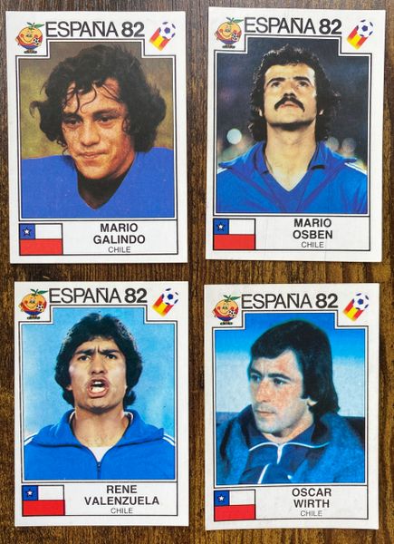 4 X 1982 ESPANA 82 WORLD CUP PANINI ORIGINAL UNUSED STICKERS PLAYERS CHILE