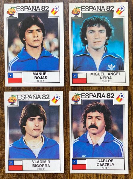 4 X 1982 ESPANA 82 WORLD CUP PANINI ORIGINAL UNUSED STICKERS PLAYERS CHILE