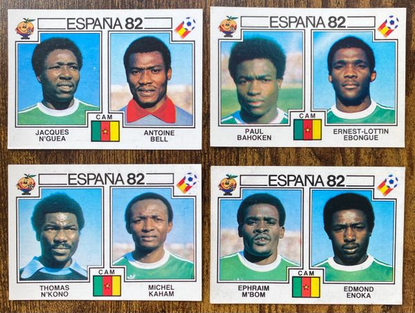 4 X 1982 ESPANA 82 WORLD CUP PANINI ORIGINAL UNUSED STICKERS PLAYERS CAMEROON