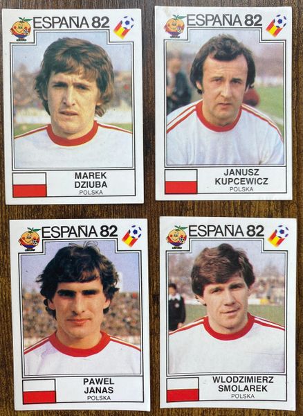 4 X 1982 ESPANA 82 WORLD CUP PANINI ORIGINAL UNUSED STICKERS PLAYERS POLAND POLSKA