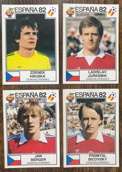 4 X 1982 ESPANA 82 WORLD CUP PANINI ORIGINAL UNUSED STICKERS PLAYERS CZECHOSLOVAKIA