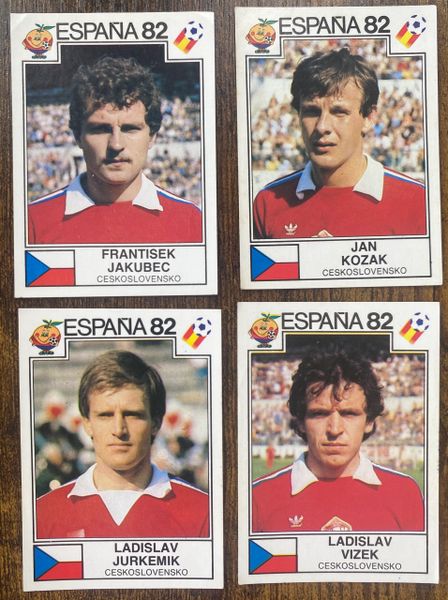 4 X 1982 ESPANA 82 WORLD CUP PANINI ORIGINAL UNUSED STICKERS PLAYERS CZECHOSLOVAKIA
