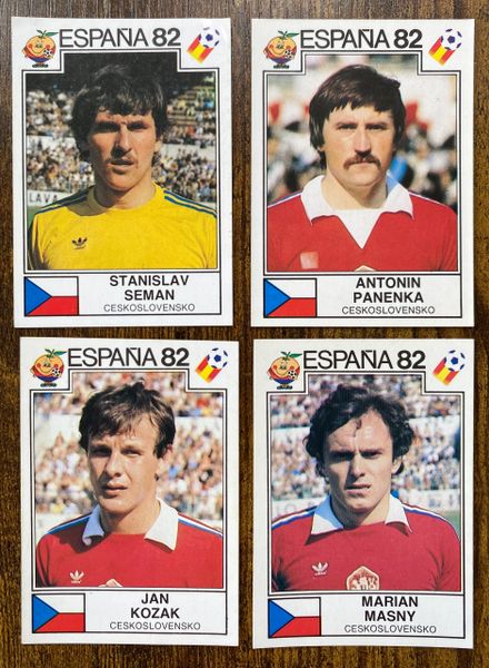 4 X 1982 ESPANA 82 WORLD CUP PANINI ORIGINAL UNUSED STICKERS PLAYERS CZECHOSLOVAKIA