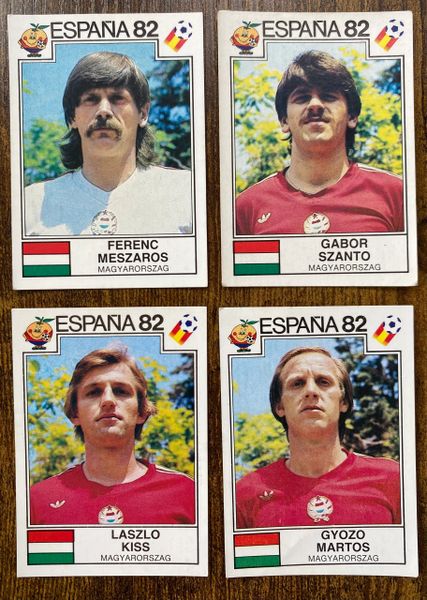 4 X 1982 ESPANA 82 WORLD CUP PANINI ORIGINAL UNUSED STICKERS PLAYERS HUNGARY MAGYARORSZAG