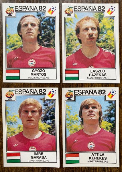 4 X 1982 ESPANA 82 WORLD CUP PANINI ORIGINAL UNUSED STICKERS PLAYERS HUNGARY MAGYARORSZAG