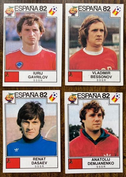 4 X 1982 ESPANA 82 WORLD CUP PANINI ORIGINAL UNUSED STICKERS PLAYERS SOVIET UNION