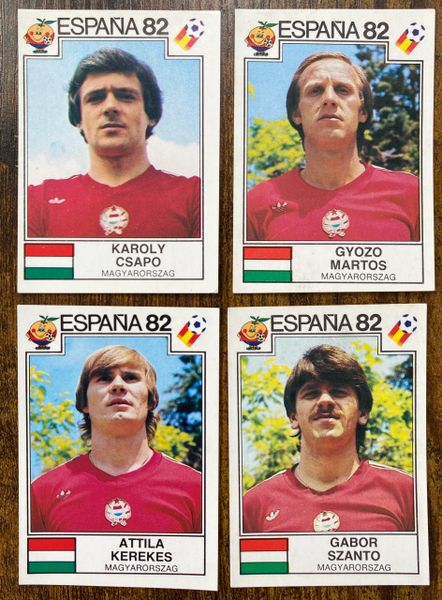 4 X 1982 ESPANA 82 WORLD CUP PANINI ORIGINAL UNUSED STICKERS PLAYERS HUNGARY MAGYARORSZAG