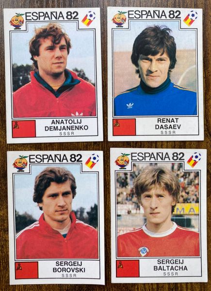 4 X 1982 ESPANA 82 WORLD CUP PANINI ORIGINAL UNUSED STICKERS PLAYERS SOVIET UNION