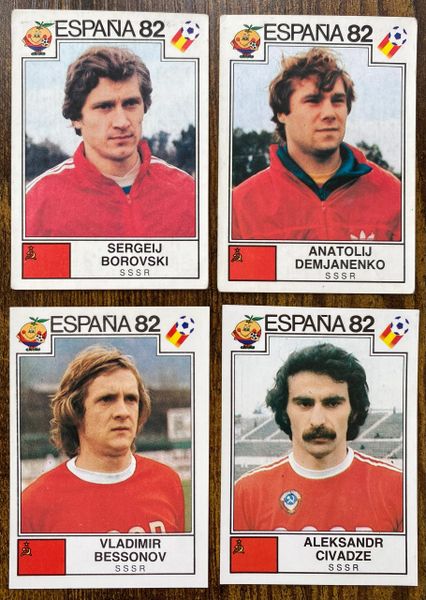 4 X 1982 ESPANA 82 WORLD CUP PANINI ORIGINAL UNUSED STICKERS PLAYERS SOVIET UNION